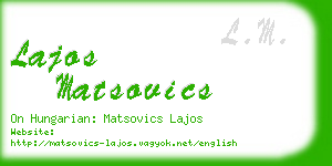 lajos matsovics business card